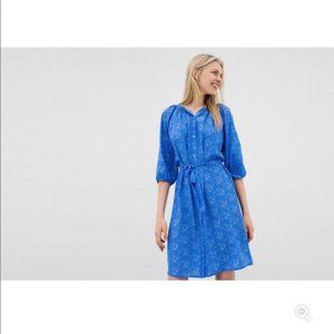 Tucker NYC Blue Floral Silk Classic Knee Length Dress